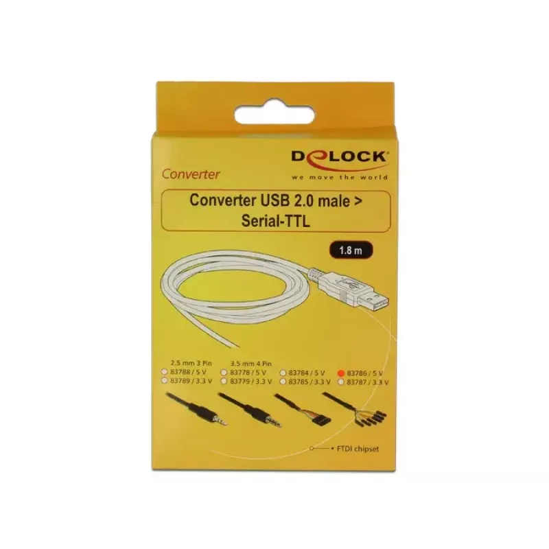 USB kabelis DeLOCK 1,8 m USB2.0-A/TTL 6 kontaktų juodas
