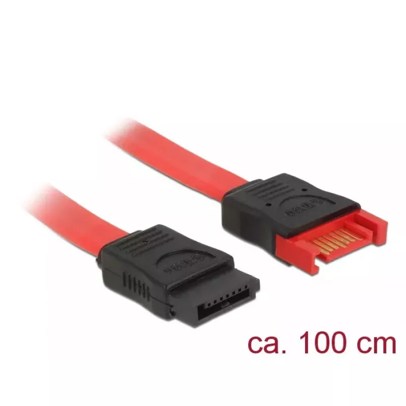 SATA laidas DeLOCK 83956 1 m SATA 7-pin juoda raudona