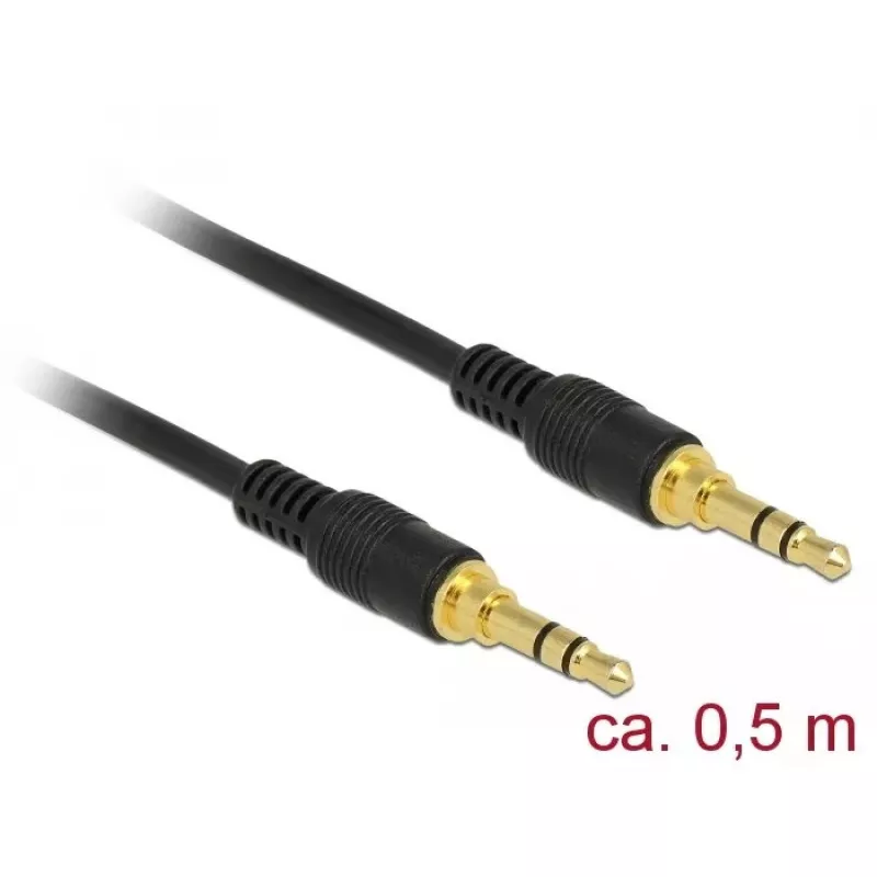 Garso kabelis DeLOCK 85545 0,5 m 3,5 mm juodas