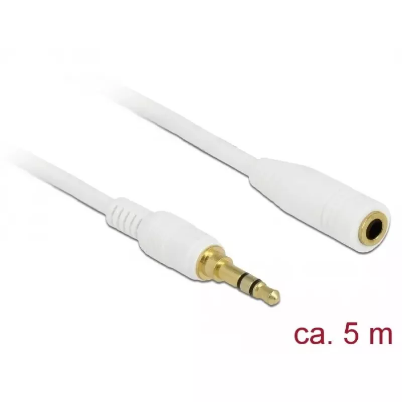 Audio kabelis DeLOCK 85591 5 m 3,5 mm baltas