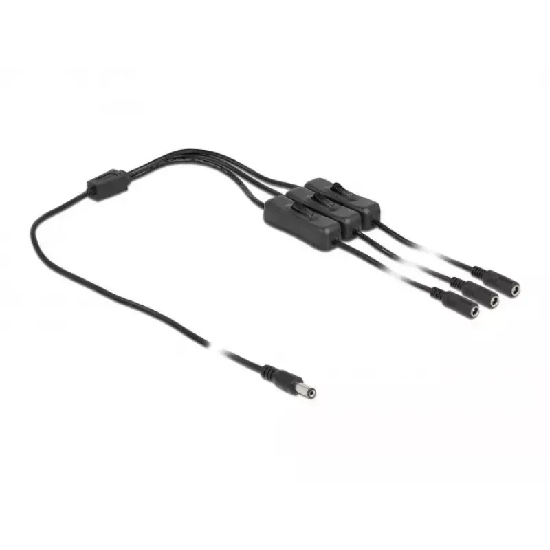 DC laidas DeLOCK 86795 5,5 x 2,1 mm kištukas į 3 lizdus su jungikliu 1 m