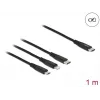 USB įkrovimo laidas DELOCK 87149 3-in-1 USB Type-C į Lightning / Micro USB 1m