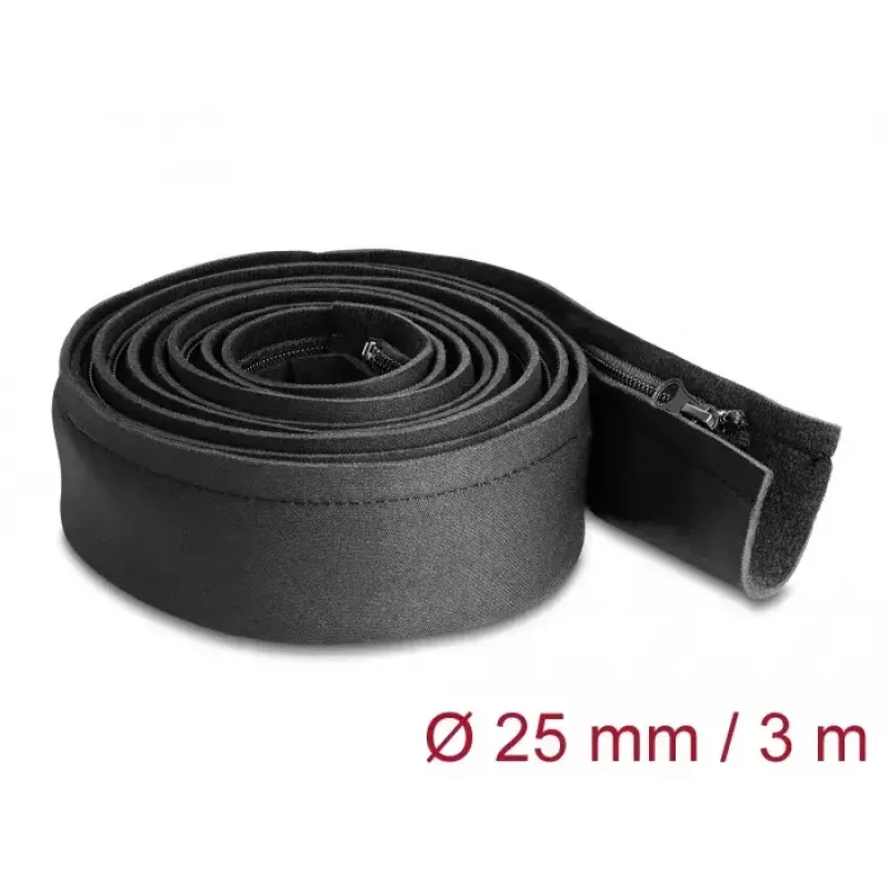 DeLOCK Kabelių apvalkalas neopreninis lankstus su užtrauktuku 3 m x 100 mm juodas