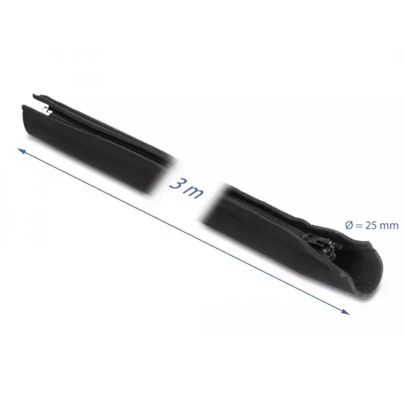 DeLOCK Kabelių apvalkalas neopreninis lankstus su užtrauktuku 3 m x 100 mm juodas