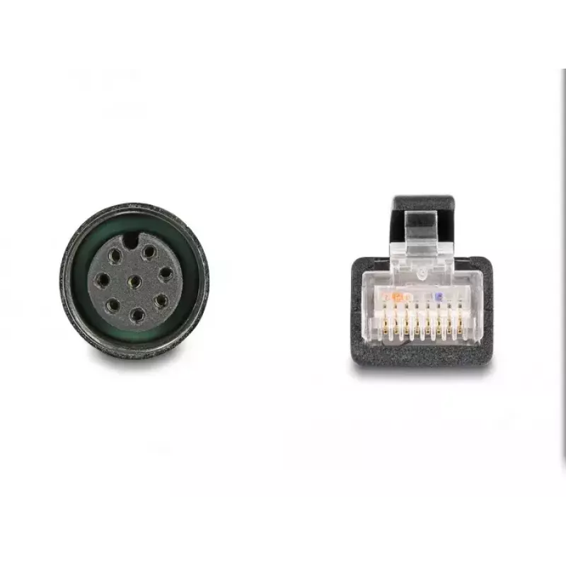 DeLOCK M12 adapterio kabelis, A koduotas 8 kontaktų lizdas į RJ45 kištuką, 50 cm