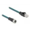 DeLOCK M12 adapterio kabelis, A koduotas 8 kontaktų lizdas į RJ45 kištuką, 50 cm