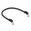Tinklo kabelis DeLOCK RJ45 Cat.6A S/FTP 45° žemyn nulenkta 0,5 m juodas