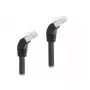 Tinklo kabelis DeLOCK RJ45 Cat.6A S/FTP 45° žemyn nulenkta 0,5 m juodas