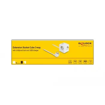 DeLOCK 11497 lizdas CEE 7/3 + USB baltas 250V 16A