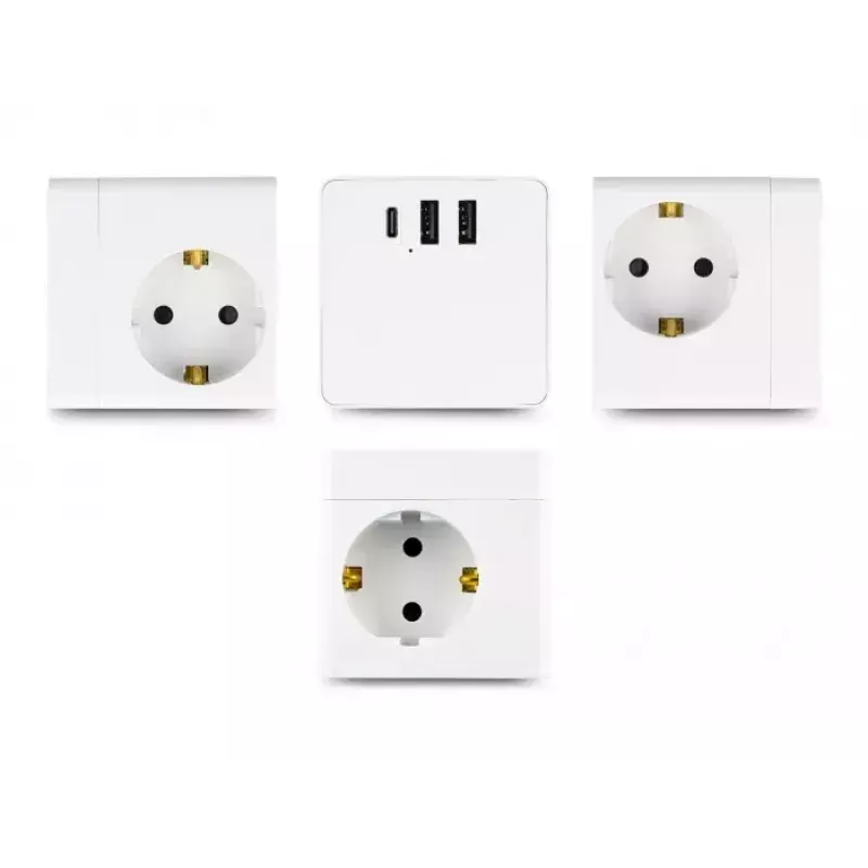 DeLOCK 11497 lizdas CEE 7/3 + USB baltas 250V 16A