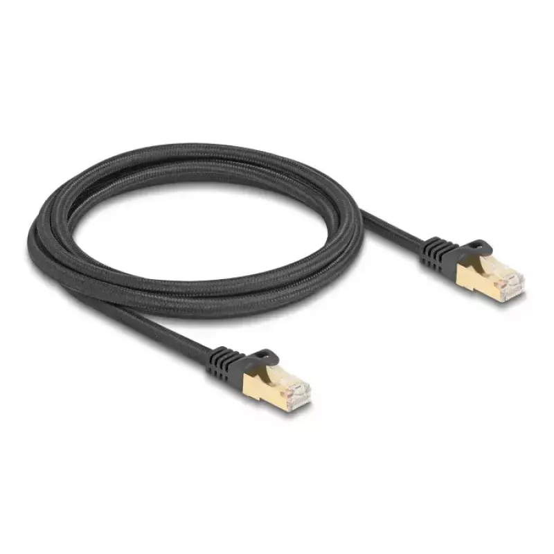 Tinklo kabelis DeLOCK RJ45 80318 kištukas–kištukas Cat.6A 2m juodas