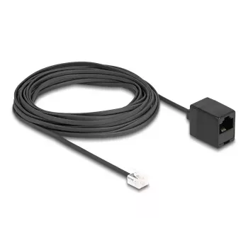 DeLOCK telefono laidas RJ11 kištukas į RJ45 lizdą juodas 10 m