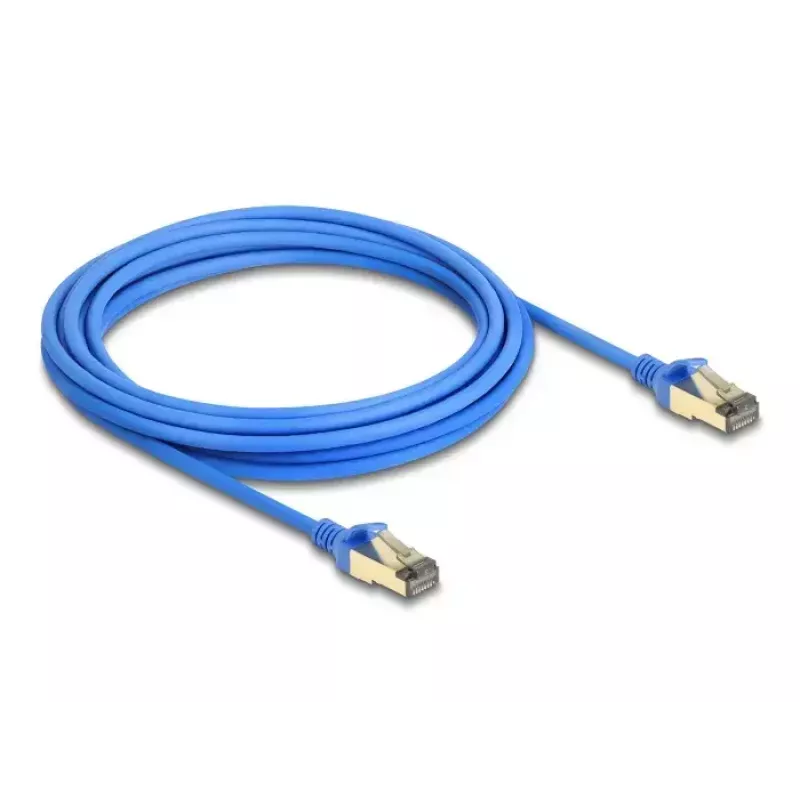 DeLOCK RJ45 tinklo kabelis Cat.8.1 F/FTP plonas 5 m mėlynas