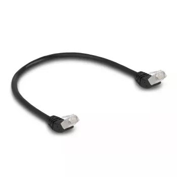 Tinklo kabelis DeLOCK RJ45 Cat.6A 45° kampuotas 0,5 m juodas