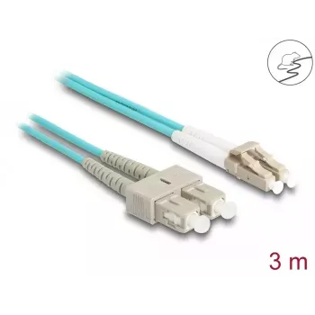 DeLOCK Fiber Optical kabelis LC Duplex to SC Duplex OM3 3 m