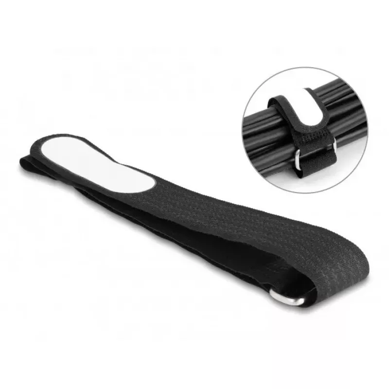 Kabliuko ir kilpos kabelių juostelė DeLOCK 457x25mm juoda 5 vnt.