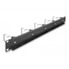Kabelių valdymo skydelis DeLOCK 19 col. 66918 su 5 metaliniais kabliais, juodas