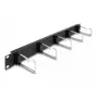 Kabelių valdymo skydelis DeLOCK 19 col. 66918 su 5 metaliniais kabliais, juodas
