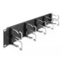 Kabelių valdymo panelė DeLOCK 19 inch 66919 su 10 metalinių kabliukų, juoda