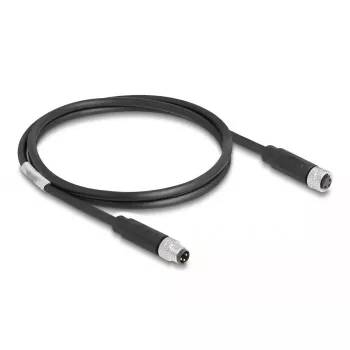 DeLOCK M8 3 kontaktų laidas, A koduotas, kištukas–lizdas, PUR TPU, 1 m