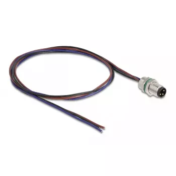 DeLOCK M8 skydinio montavimo kabelis, A koduotas, 3 kontaktų kištukas, 0,5 m