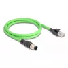 Tinklo kabelis DeLOCK M12 A koduotas 8 kontaktų kištukas į RJ45 kištukas PUR (TPU) 5 m