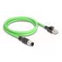 Tinklo kabelis DeLOCK M12 A koduotas 8 kontaktų kištukas į RJ45 kištukas PUR (TPU) 5 m