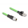 Tinklo kabelis DeLOCK M12 kabelis X koduotas 8 kontaktų kištukas į RJ45 kištuką PUR (TPU) 5 m