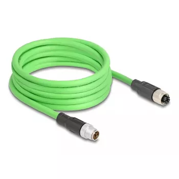 Tinklo kabelis DeLOCK M12 laidas X koduotas 8 kontaktų kištukas į lizdą PUR (TPU) 2 m