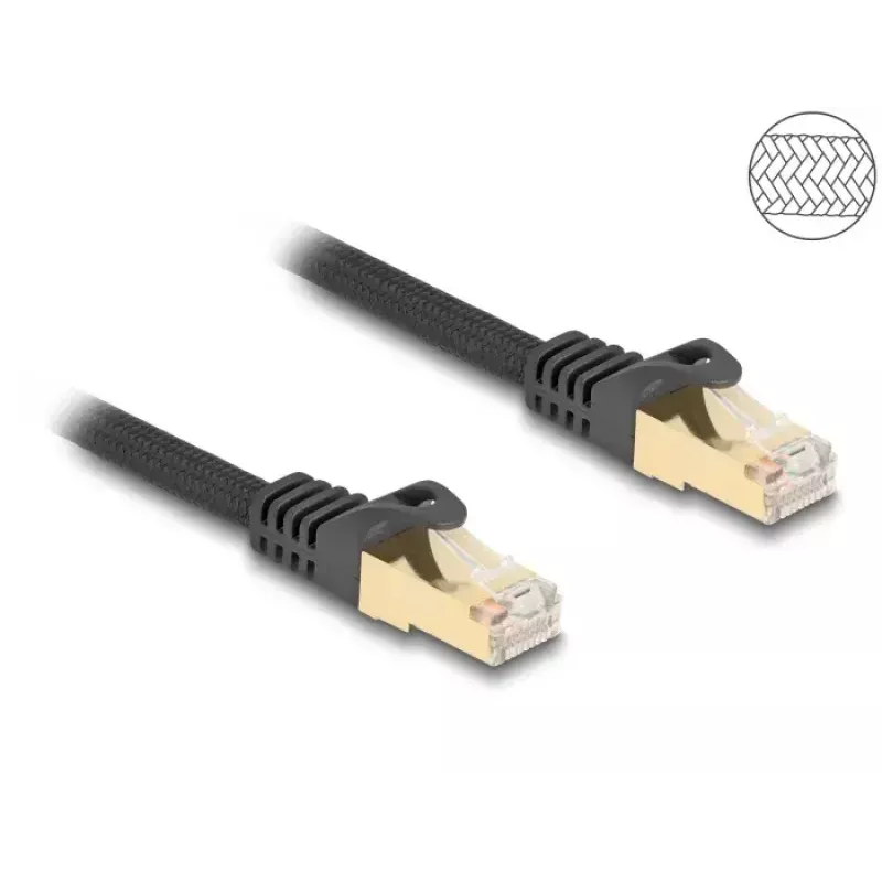 DeLOCK RJ45 tinklo kabelis Cat.6A S/FTP 1 m juodas