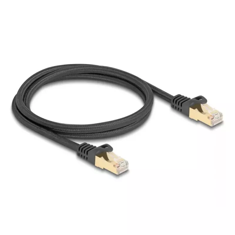 DeLOCK RJ45 tinklo kabelis Cat.6A S/FTP 1 m juodas