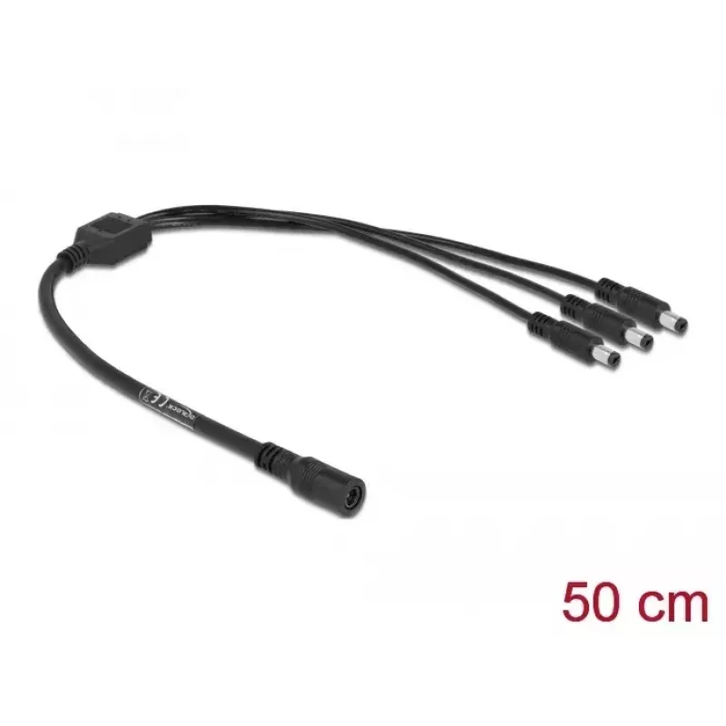 DC skirstymo kabelis DeLOCK 83021 5,5 x 2,1 mm 1 x moteriška į 3 x vyrišką
