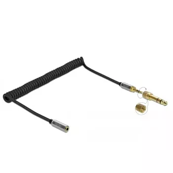 Garso ilginimo kabelis DELOCK 85832 3,5 mm kištukas į 3,5 mm lizdą, 2 m, paauksuoti kontaktai, AWG 28, juodas