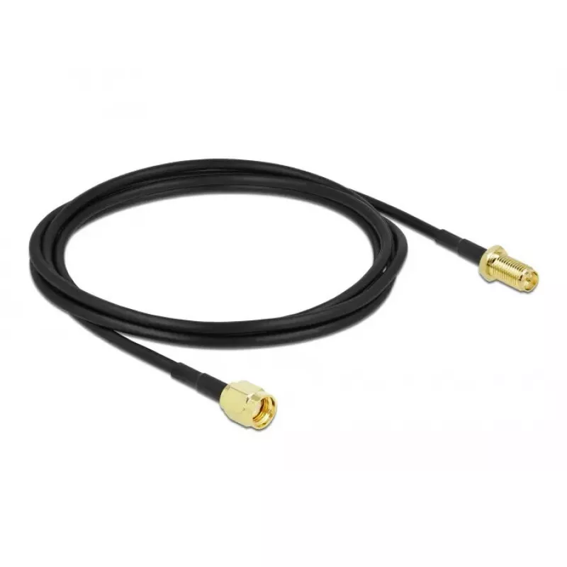 Koaksialinis kabelis DeLOCK 90445 LMR100 2m RP-SMA juodas