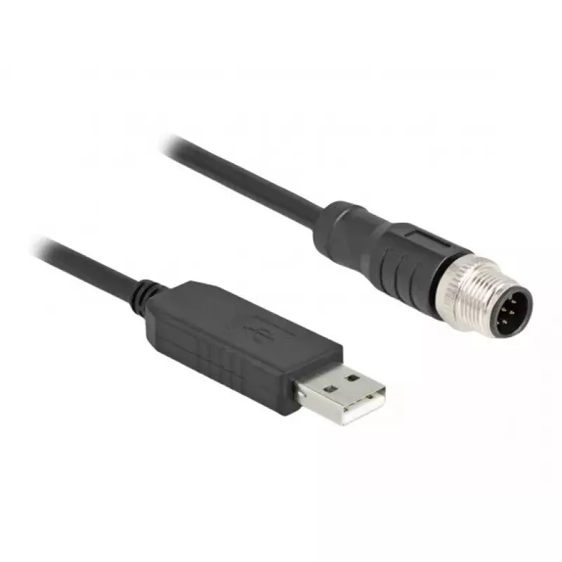DeLOCK jutiklio / pavaros kabelis 1,8 m M12 USB 2.0 Type-A juodas