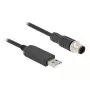 DeLOCK jutiklio / pavaros kabelis 1,8 m M12 USB 2.0 Type-A juodas