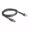 DeLOCK USB brūkšninių kodų skaitytuvas 1D lazerinis juodas rankinis laidinis 2 m kabelis