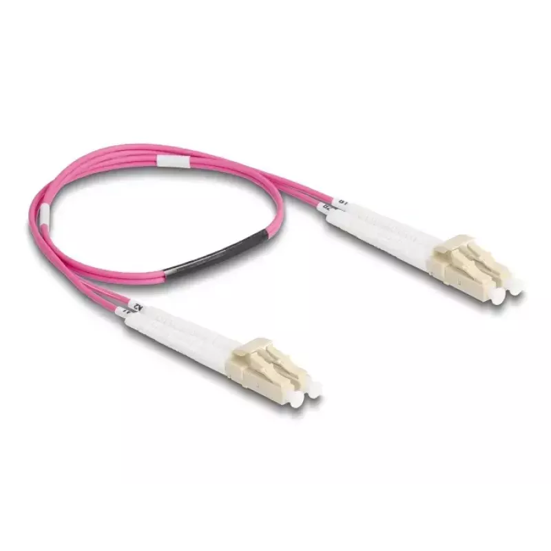 Optical Fiber kabelis DeLOCK LC Duplex to LC Duplex OM4 0.5m