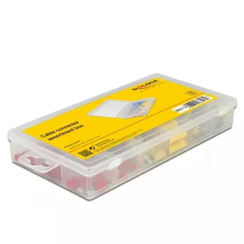 Laidų jungčių rinkinys DELOCK 86513 — izoliuotos elektros jungtys, 170 vnt., mėlynos/raudonos/geltonos