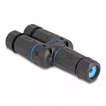 DeLOCK kabelio jungtis RJ45 lizdas į 2 x RJ45 lizdas Cat.6A atsparus vandeniui