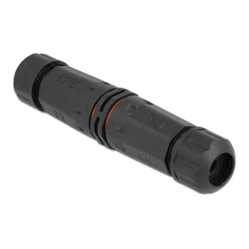 Elektrinis laidų jungtis DELOCK 86913 tiesus 85–260V juoda 25×114 mm