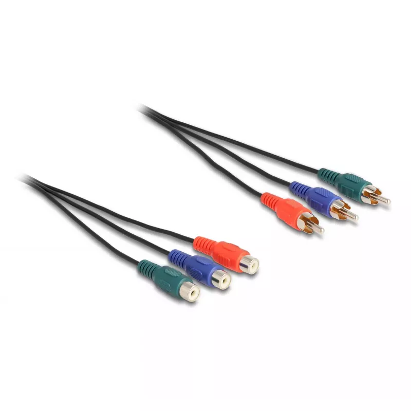 DeLOCK RCA RGB prailginimo kabelis 3 x kištukas į 3 x lizdas 1 m