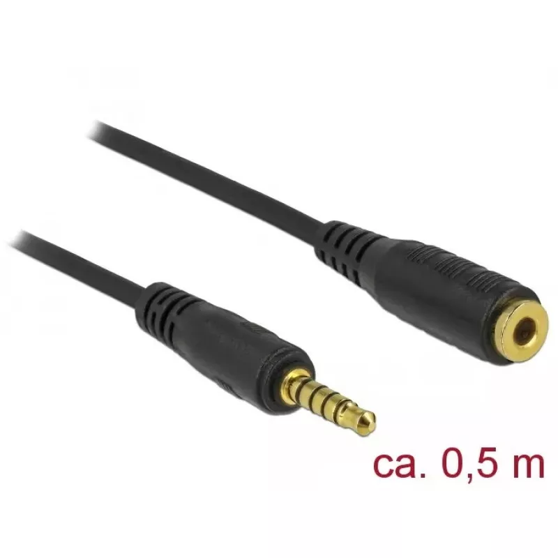 Garso kabelis DeLOCK 85700 0,5 m 3,5 mm juodas