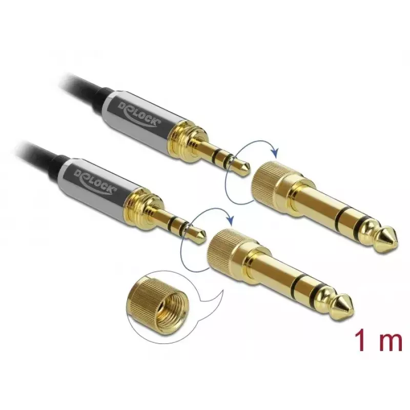 Garso laidas DeLOCK 85785 1m 3.5mm Juoda Pilka