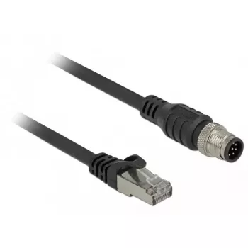 Tinklo kabelis DeLOCK 84922 RJ-45 M12 Cat5e 1 m juodas