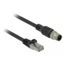 Tinklo kabelis DeLOCK 84922 RJ-45 M12 Cat5e 1 m juodas