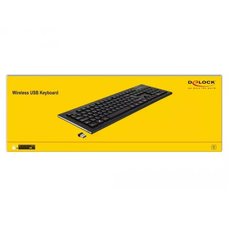 Klaviatūra DeLOCK 12671 Office RF Wireless QWERTZ vokiška juoda