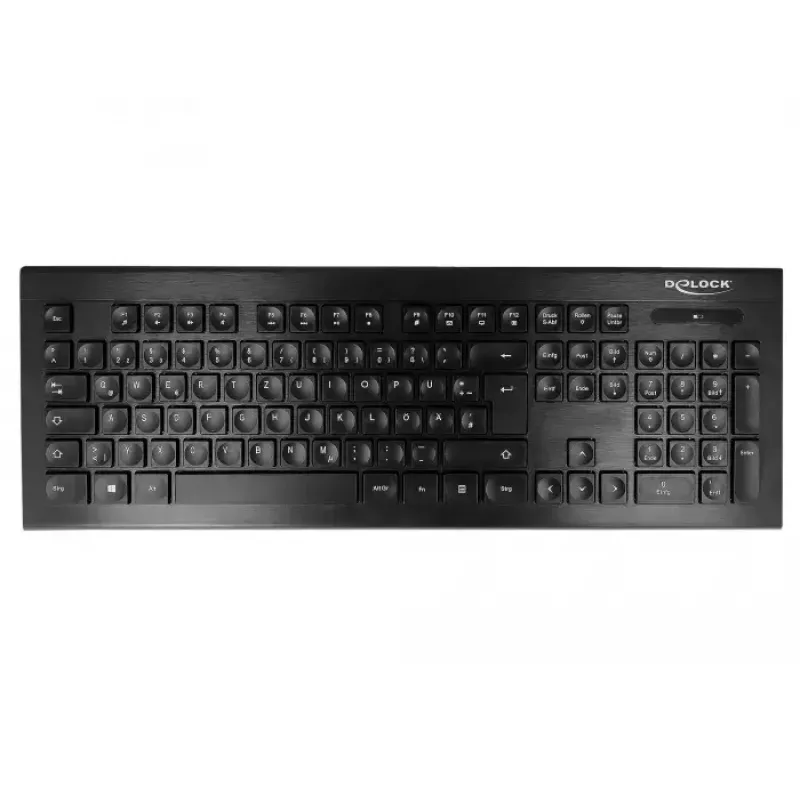 Klaviatūra DeLOCK 12671 Office RF Wireless QWERTZ vokiška juoda