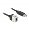 Keystone modulis DeLOCK 86382 plokščias juodos baltos spalvos USB C