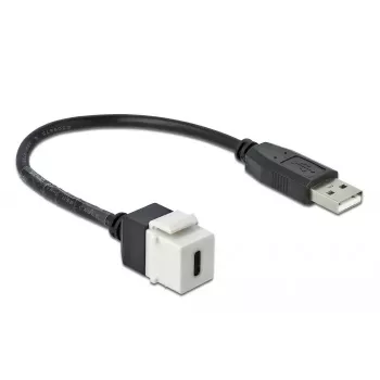 Keystone modulis DeLOCK 86382 plokščias juodos baltos spalvos USB C